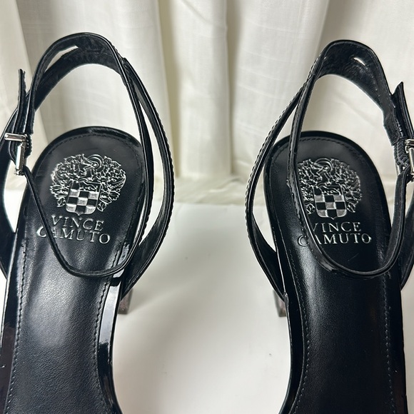 Vince Camuto Rabenie Patent Leather Ankle Strap Ice Cube Heel Dress Sandals - Picture 5 of 9